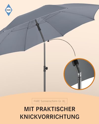Knickbarer Sonnenschirm FARE XL mit 235 cm Durchmesser und UV-Schutz