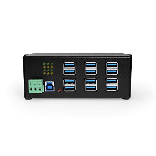 Coolgear Industrial 12-Port USB 3.0 Powered Hub for PC-MAC DIN-Rail Mount