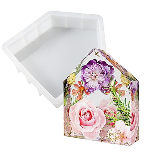 Cayway Silikonformen Epoxidharz Formen Groß Haus Schmuck Silikonform Epoxy Resin Moulds Silicone für Blumenkonservierung, Haus Dekoration Cover
