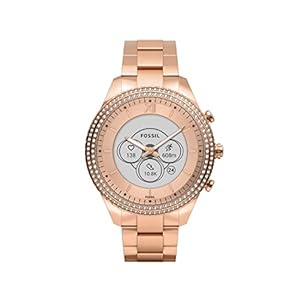 Fossil Stella Gen 6 Hybride Roségoudkleurige Roestvrijstalen Smartwatch met Roségoudkleurige Roestvrijstalen Armband voor Dames, FTW7063