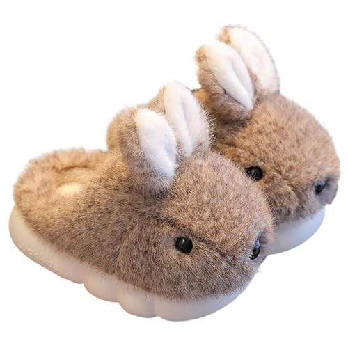 Toddler Cute Bunny Slippers Boys Girls Comfy Plush Fuzzy Indoor Slippers Kids Soft Non-Slip Platform Winter Shoes