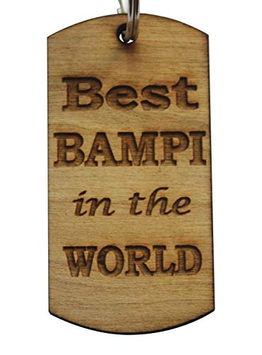MadeAt94 Brown Best Bampi Keyring Fathers Day Christmas Birthday Presents from Granddaughter