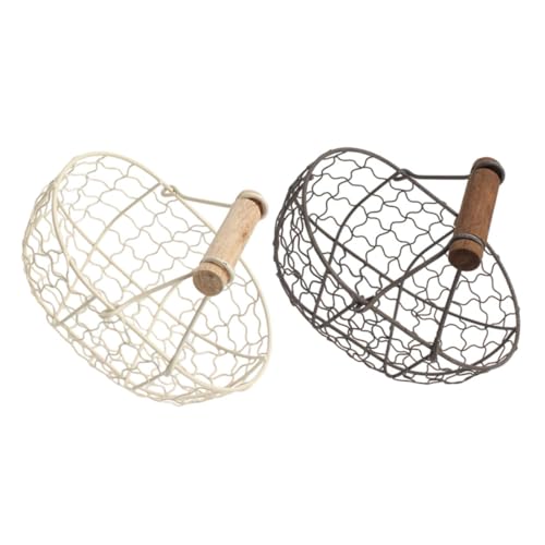 TOPPERFUN 2Piezas Cesta de Almacenamiento Multifuncional de Vintage Canasta Huevos y Práctico y Portátil Cocina y Organización
