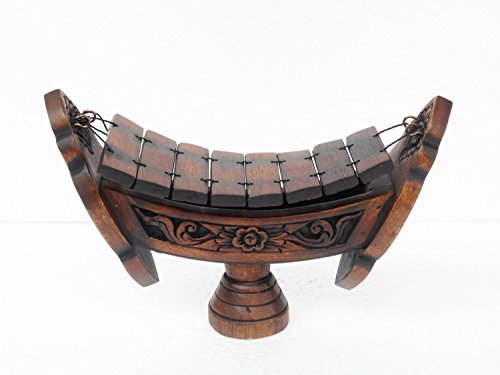 Thai Teak Wood Teak Wood040 Traditional Wooden Xylophone, 8 bar Notes