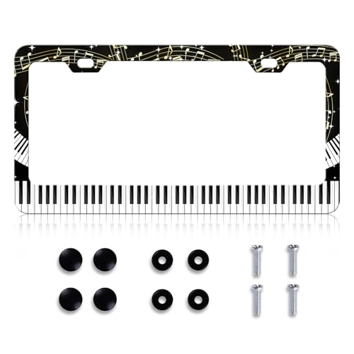 LIN KANG Music Notes License Plate Frame for Cars