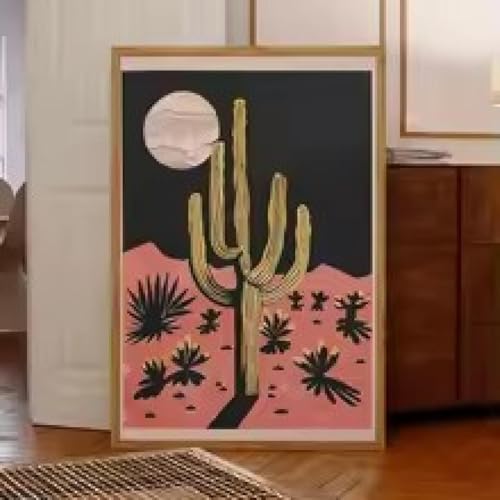 Peintures affiches photos toile cactus nocturnes art mural 40x60