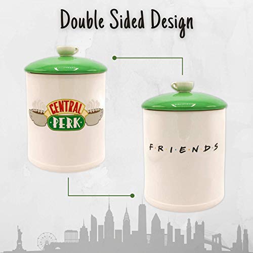 Silver Buffalo Friends Central Perk Logo Canister Ceramic Cookie Jar With Sculpted Coffee Mug Lid (Large) #TOP3