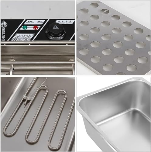 SBCGFY Professional Electric Deep Fryer - 23Qt Stainless Steel Countertop Fryer with Basket & Lid, Adjustable Temperature & Timer for Perfectly Fried Chicken, Fries, and More - Image 6