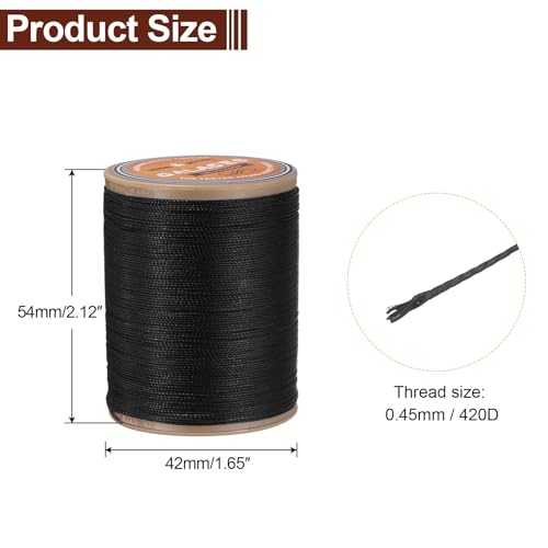 Hilo encerado redondo para coser cuero, 240 yd, poliéster miniatura 2