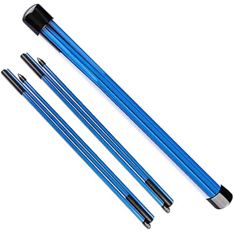 Golf Alignment Sticks Collapsible Golf Practice Rods for Swing Trainer Tools 2/3 Pack, Foldabe Posture Corrector with Tube Case Fits in Golf Bag Practice Training Aid (2 Pcs Collapsible Blue) Cover