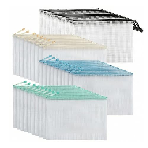 Porte-documents A5 en maille pour organiser devoirs d'école et cosmétiques