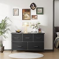 PayLessHere | 5-Drawer Fabric Dresser | Black | 80lbs Load Capacity — image 5