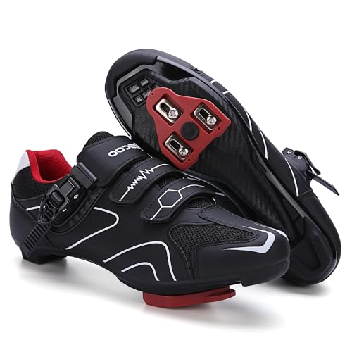 Unisex Cycling Shoes Compatible with pelaton Bike Shoes for Women Mens Indoor Riding Road Biking Shoes Delta Cleats Clip in Pedal All Black 5