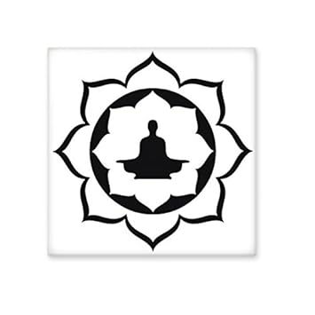 DIYthinker Buddhism Religion Buddhist Lotus Figure Simple Illustration Pattern Ceramic Bisque Tiles for Decorating Bathroom Decor Kitchen Ceramic Tiles Wall Tiles Large Multi