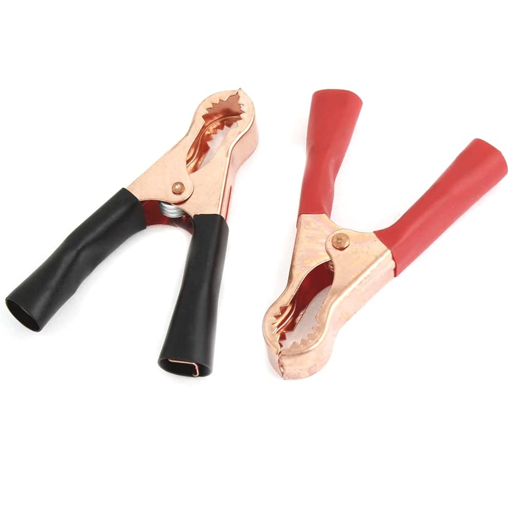 6 Pinces Crocodiles Isolées 100A - Pour Batterie De Voiture, Camion Ou Bateau - Cuivre Et PVC