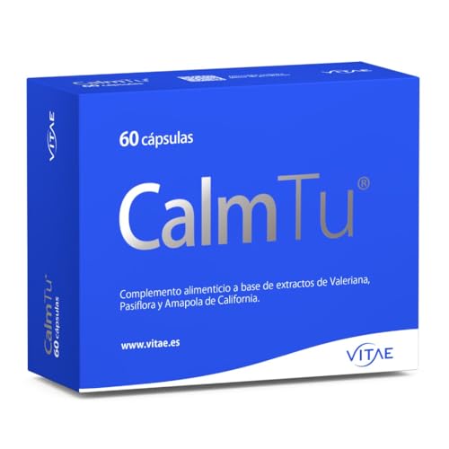 Vitae CalmTu 60 cápsulas | Valeriana, Pasiflora y Amapola de California | Gestión del estrés y ansiedad | Efecto tranquilizante | Sin efectos secundarios