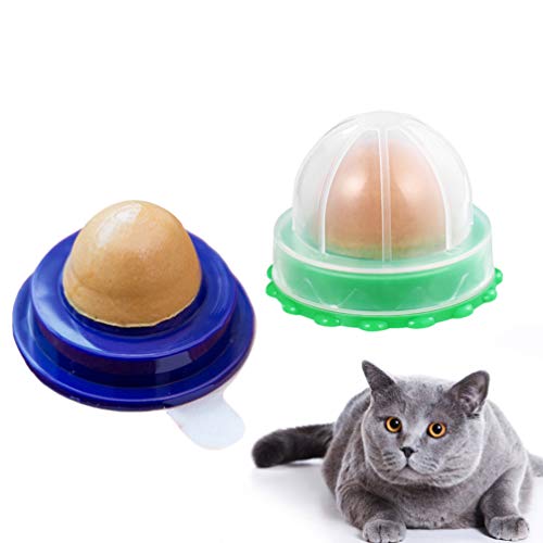 Scicalife 2 peças lanches para gatos e doces, lambendo lanches, bola de açúcar, erva de gato, petisc