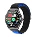 Produktbild Knauermann PRO 3 (2024) Schwarz - Gesundheitsuhr Smartwatch mit Telefoniefunktion - EKG + HRV und SOS Funktion - AMOLED Display- BT Bluetooth - Schlafapnoe - Textilband Schwarz/Blau, 14-24, rund
