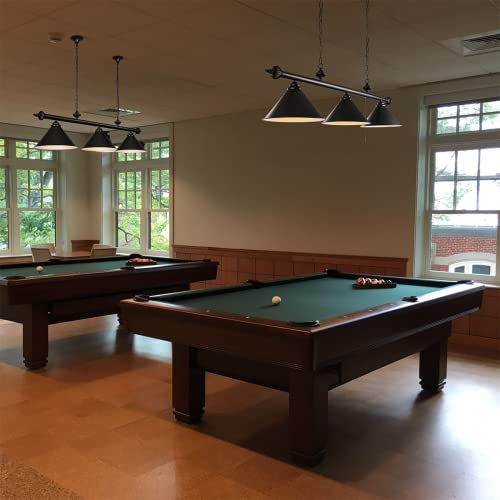 Mirrea 59In Billiard Pool Table Light With Pull Chain Switch On Pendant Light Fixture 3 Lights With Matte Black Shade #TOP2