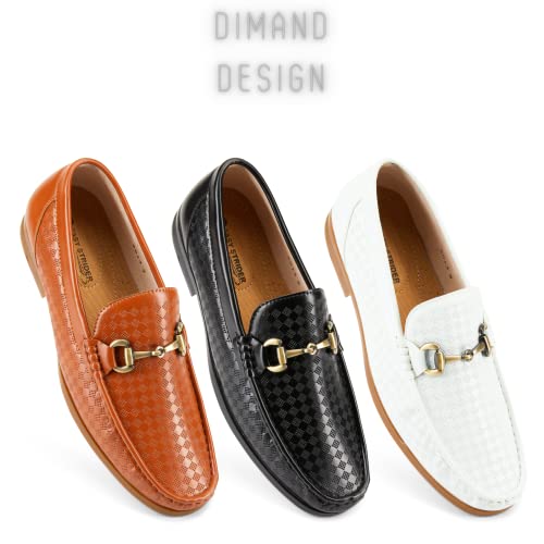 Mens Dress Loafers Shoes | Formal Fashionable Stylish Dress Driving Loafers Slip On Casual Shoes With Buckle | Suitable For Daily, Business & Wedding Wear -Ds103-White Moccasin-13 #TOP5