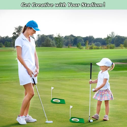 2 Stück Golf-Putting-Cup mit Flagge,Golf Putting Übungshilfen,Golf-Trainings-Putter-Loch aus Kunststoff,für Drinnen und Draußen,Zuhause,Hof,Rasen