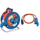 Brennenstuhl Camping-Kabeltrommel 25m (H07RN-F 3G2,5 in orange) + Brennenstuhl Camping Adapterkabel mit Schutzkontakt-Stecker und CEE-Kupplung (1,5m Kabel in orange, H07RN-F 3G2,5)