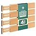 RAPTUROUS Bamboo Kitchen Drawer Dividers - Pack Of 4 Expandable Drawer Organizers With Anti-Scratch Eva Foam Edges - Adjustable Drawer Organization Separators For Kitchen, Bedroom, Bathroom and Office