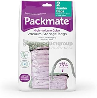 Packmate 2 x Jumbo Vacuum Storage Bags for Clothes, Duvets, Bedding and More - 90 x 110 cm - Pack of 2