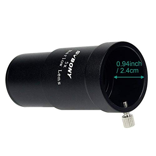 image for SVBONY Telescope Barlow Lens, 1.25 Inch Telescope Accessory, Fully Mul