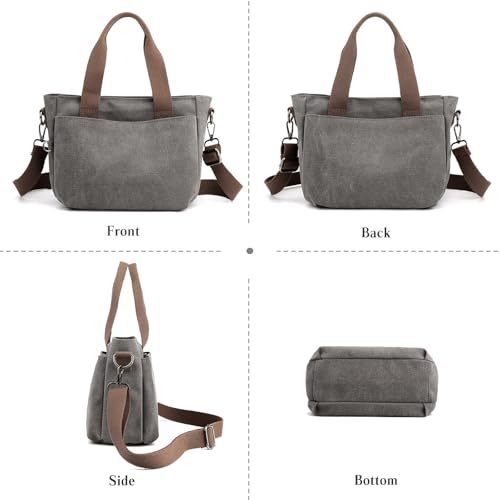 Bolso Tote de Lona para Mujer con Múltiples Bolsillos miniatura 6