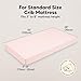 KeaBabies 2-Pack Organic Crib Sheets for Boys, Girls - 52x28 Fitted Crib Mattress Sheet Neutral, Breathable Jersey Cotton Cover for Baby Bed, Toddler Mattress, Soft & Cute Prints (Mist Rose)