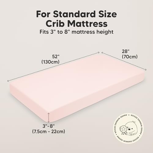 Image of KeaBabies 2-pk Organic Cotton Crib Sheets for Boys Girls 52x28 (Mist Rose) | Fitted Crib Mattress Sheet Neutral, Breathable Cover for Baby Bed Set, Toddler Mattress, Soft & Cute Prints
