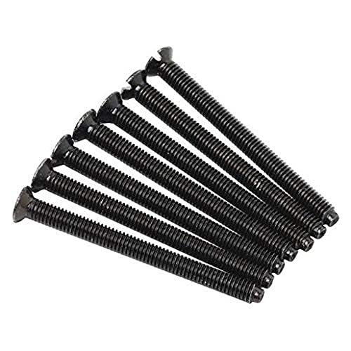 Merriway BH07455 (10 Pcs) Black Electrical Socket Screws Raised Countersunk Head Nickel M3.5 x 50 mm - Pack of 10 Pieces