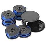 TRUSTLIONTEK AC41RL3 AC41RDLB 27ft 0.065' Autofeed Dual Replacement Line Spool for Homelite UT41120 UT41112 UT41121 UT41113 UT41122 UT41112B Electric String Trimmers,with Spool Cap. (6 Spool + 2 Cap)