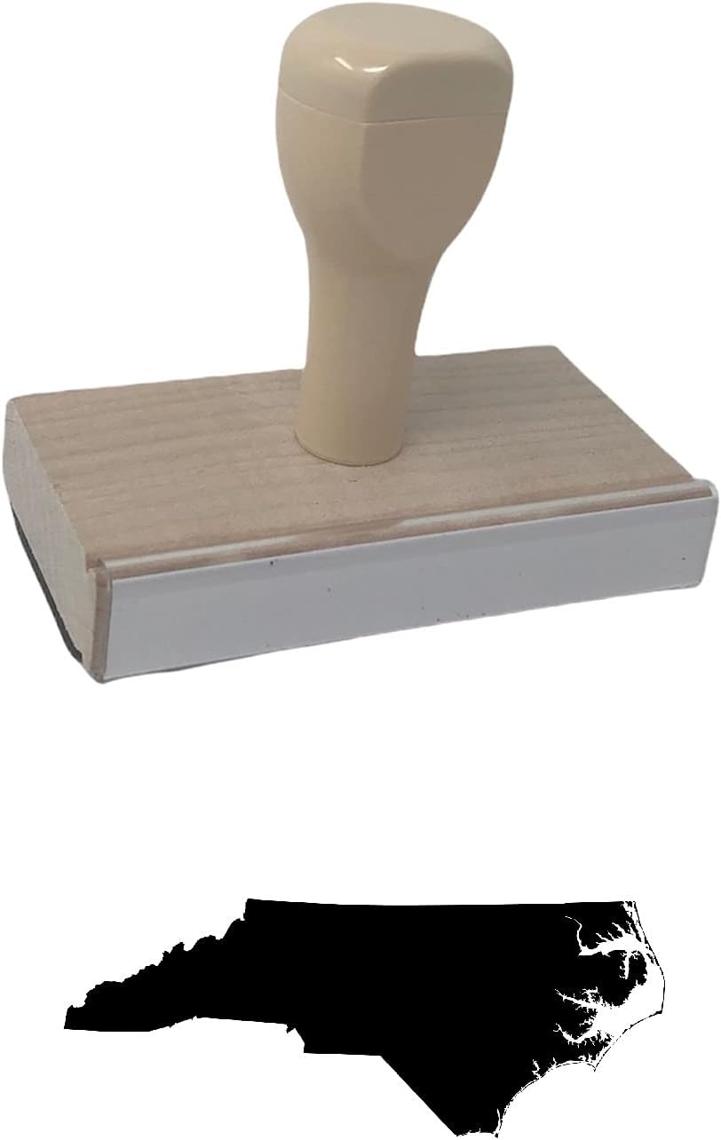 Infusion North Carolina State Rubber Stamp, 1 X 3'' Wood Stamp