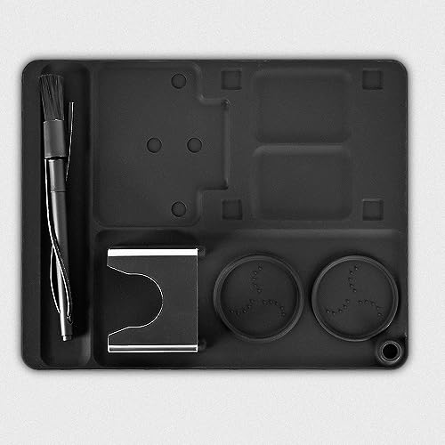image for CAFEMASY Silicone Tamping Mat with Cleaning Brush Tools and Espresso T