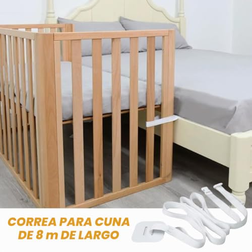 Miniatura 5 de Thqae 1 Pcs 8m Kit Colecho Correa Para Cuna De Bebé, Universal Fijación De Cuna Auxiliar, Ajustable Protector Cuna Fijación De Auxiliar, Correas De Muebles Para Cuna