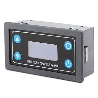 DROK Time Delay Relay 2pcs, DC 6-30V Timer Relay 12V 24V 0.01s-9999min 50mA Digital Timer Cycle Delay Switch Module AC 220V Power On-Off Controller with LCD Display Switch Button Case