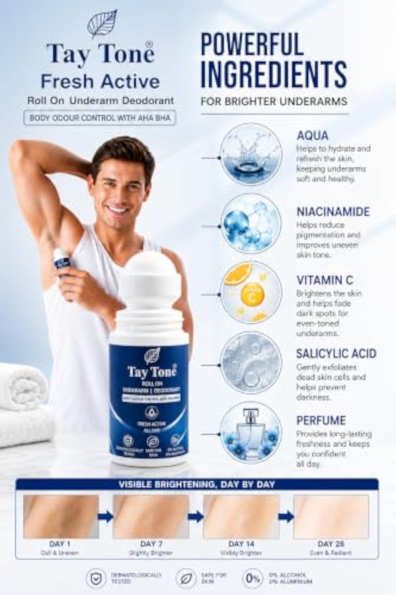 Men's Fresh Active Deep Impact Antiperspirant Roll-On Deodorant