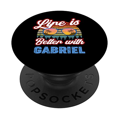 La vida es mejor con Gabriel, idea divertida de nombre para hombre/niño/bebé PopSockets PopGrip Intercambiable