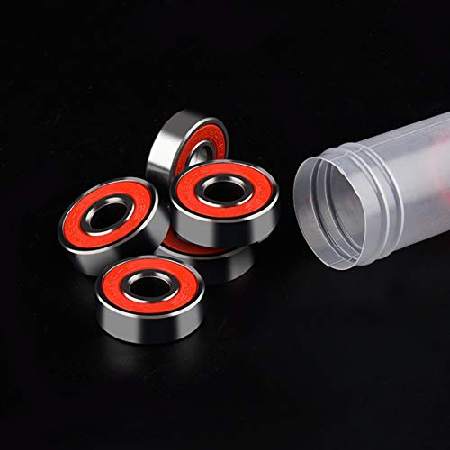4Pcs 608 Skate Scooter Skateboard Wheels Spare Bearings Ball Roller Precision Shafts Bearing Steel 608RS(Red)