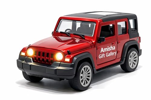 Image of Thar Roxx Metal Light and Sound Toys Car Diecast Toy Car for Kids 1:36 Scale Model Metal Pull Back Sports Car Boys