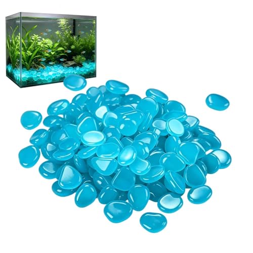 Garden Glowing Stones - 300 Pcs Resin Pebbles Set, Decorative Glowing Pebble Stones | Night Glow...