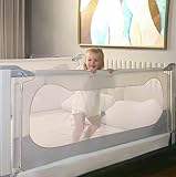 Letmudla Bed Rail for Toddlers, 74.8'' Easy to Assemble Toddler Bed Rail Sturdy Bed Rail, Height Adj