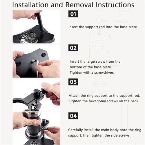 Generisch Handkurbel-Kaffeemaschinen-Set, manuelle Espresso-Kaffeemaschine, tragbare Espressomaschine mit variablem Druck, mit Aufbewahrungsbox, Wassertankkapazität: 100 ml, 9–12 bar, for Camping