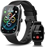 STECEi Smart Watch pour hommes femmes Bluetooth Call, 1.95" HD Smartwatch écran avec moniteur de fréquence cardiaque/douche, 110+ Modes de sport Suivi des activités IP68 Imperméable, Fitness Watch pour Android iOS, Jet Black