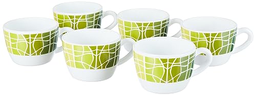 Larah by Borosil Beryl Opalware Cup Set of 6 pcs | Tea/Coffee Cups 145 ml | Microwave & Dishwasher Safe | Bone-Ash Free | Crockery Set Ideal for Daily Use & Gifting, White (B0C89DWCD8) Amazon Price History, Amazon Price Tracker