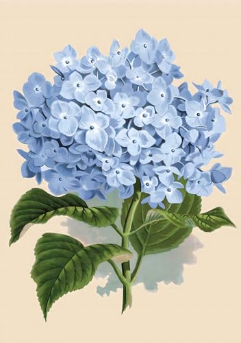 Papier de riz autocollant botanique hortensia bleu de qualité premium