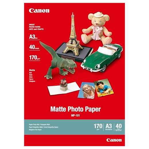 Canon Fotopapper MP-101 matt vitt – (DIN A3 40 ark) för bläckstråleskrivare – PIXMA skrivare (170 g/kvm)