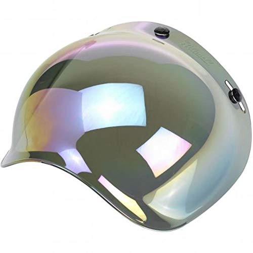 Biltwell Unisex Adult Inc. 3-Snap Rainbow Mirror/Smoke Tint Bubble Shield BV-RNB-00-SD